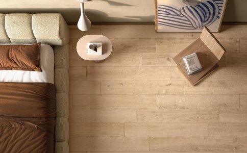 Del Conca a Coverings 2025 con l’ultima collezione Sensoria Del_Conca_Native_Rovere_Naturale_Bedroom_02 - Ceramica del Conca