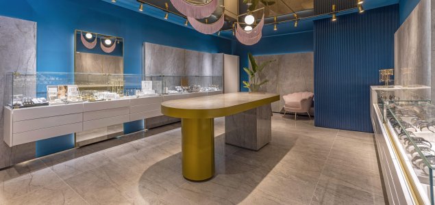 Eleni Karimali designs the new Sarlis Jewellery store sarlis%20rodi%20(7) - Ceramica del Conca