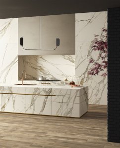 Die ganze Wärme und Eleganz des neuen Effektes Teak Del%20Conca_Ambienti%20Cersaie%202019_01%20Cucina_Definitivo - Ceramica del Conca