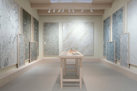 Del Conca, a Cersaie 2022, celebra la tradizione marmorea con Premiere DSC08565_DEFtif_WEB - Ceramica del Conca