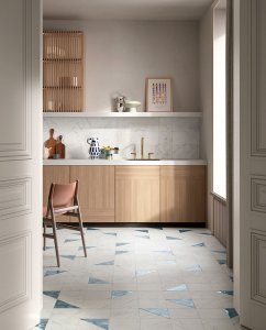 Dimore di Faetano, una tavolozza di colori lucidi e mat Faetano_Dimore_Statuario_Cucina_01 - Ceramica del Conca
