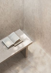 L'Anima della Quarzite: Taj Mahal Pure e White Rivivono nel Gres Porcellanato Marble Boutique Del Conca Del_Conca_Marble_Boutique_Taj_Mahal_White_Scorcio_Finiture_partic_HR - Ceramica del Conca