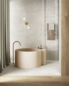Sfumature di bianco nei pavimenti e rivestimenti Del Conca e Faetano HLA_07 - Ceramica del Conca