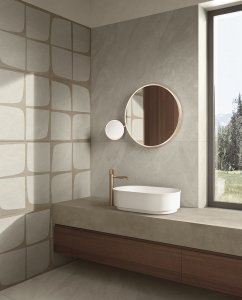 Gres porcellanato Grandi Formati Del_Conca_Nesting_Almond_Timeline_Taupe_Bathroom_03 - Ceramica del Conca