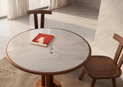 Gres porcellanato Marble Boutique del_conca_marble_boutique_calacatta_supreme_dining_partic_03 - Ceramica del Conca