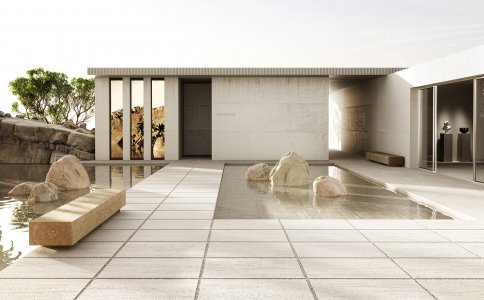 Gres porcellanato Effetto pietra del_conca_dinamika_outdoor_travertino_03 - Ceramica del Conca