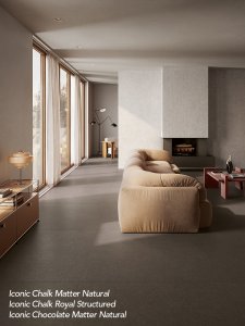 Feinsteinzeug Mittlere Formate del_conca_iconic_chalk_chocolate_matter_living_01_a - Ceramica del Conca