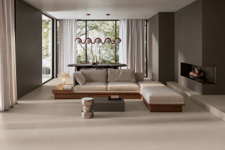 Gres porcellanato Iconic del_conca_iconic_chocolate_matter_dusty_matter_living_02 - Ceramica del Conca