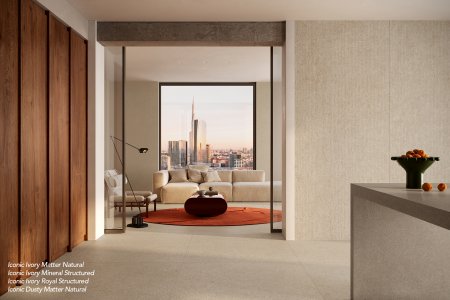 Feinsteinzeug Mittlere Formate del_conca_iconic_ivory_matter_mineral_royal_dusty_matter_living_02_a - Ceramica del Conca