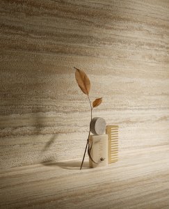 Porcelain Stoneware Small sizes del_conca_stone_edition_travertino_moka_vein-cut_still_life_02 - Ceramica del Conca
