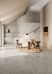 Marble Boutique: L'Evoluzione del Lusso secondo Del Conca Del_Conca_Marble_Boutique_Calacatta_Supreme_Dining_generale - Ceramica del Conca