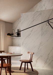 Marble Boutique: L'Evoluzione del Lusso secondo Del Conca Del_Conca_Marble_Boutique_Calacatta_Supreme_Dining_partic_01 - Ceramica del Conca