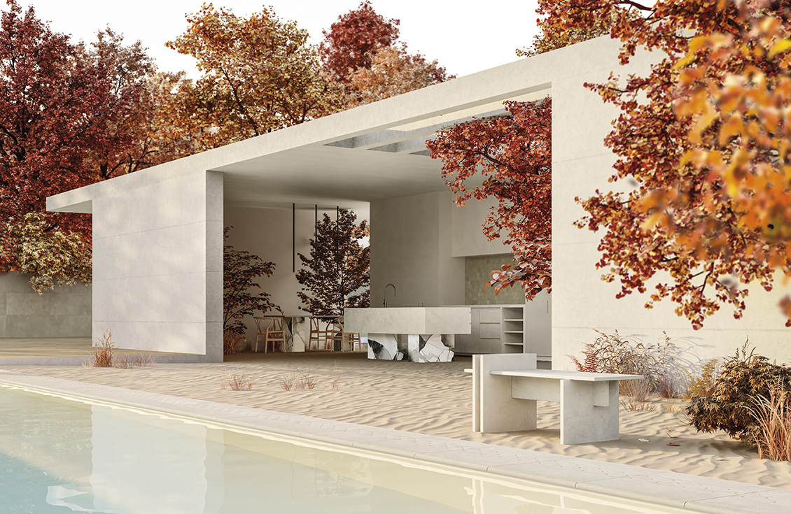 DEL CONCA HOUSE, arredi unici ed eleganti realizzati con le grandi lastre ceramiche  - Ceramica del Conca