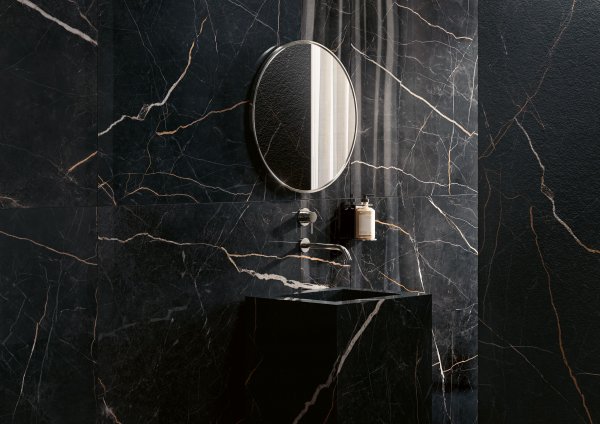 Gold Laurent: Der mysteri&ouml;se Charme von Schwarz und Gold Del_Conca_Marble_Boutique_Gold_Laurent_Bagno_partic_01 - Ceramica del Conca